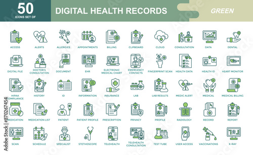Digital Health icon set