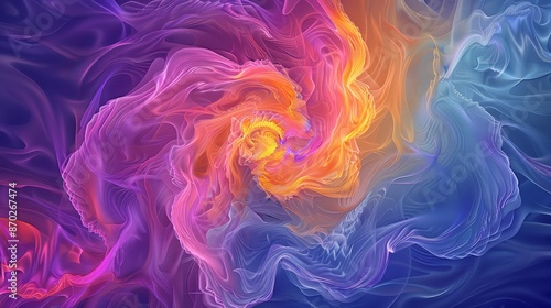 Abstract Colorful Swirling Smoke Background