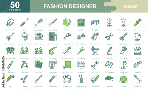 Fashion Designer icon set