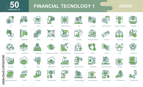 Financial Technology icon set
