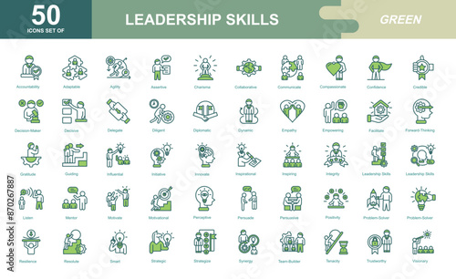 Leadership Skills icon set