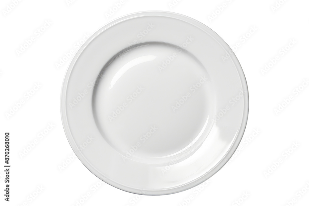 Empty white plate isolated on transparent background Empty white plate isolated on transparent background
