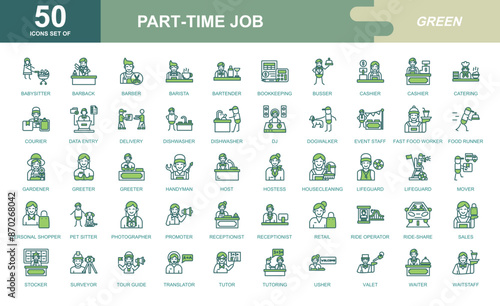 part-time job icon set