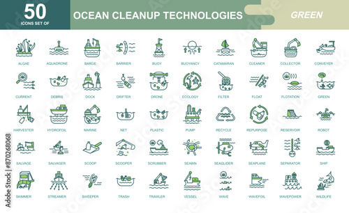 Ocean Cleanup icon set