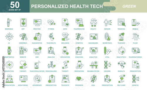 Health Tech icon set
