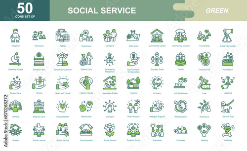 Social Service icon set