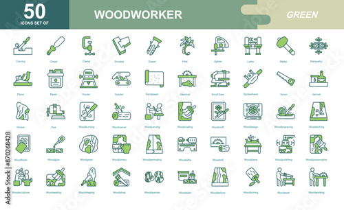 Woodworker icon set