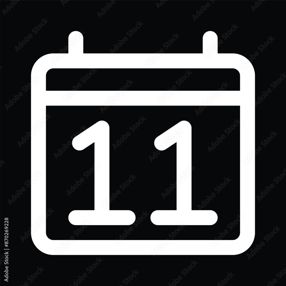 Calendar Icon with Date November 11th Calendar Icon with Date November 11th