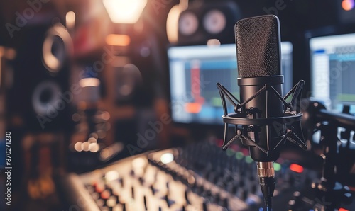 Professional Studio Microphone in Recording Setup