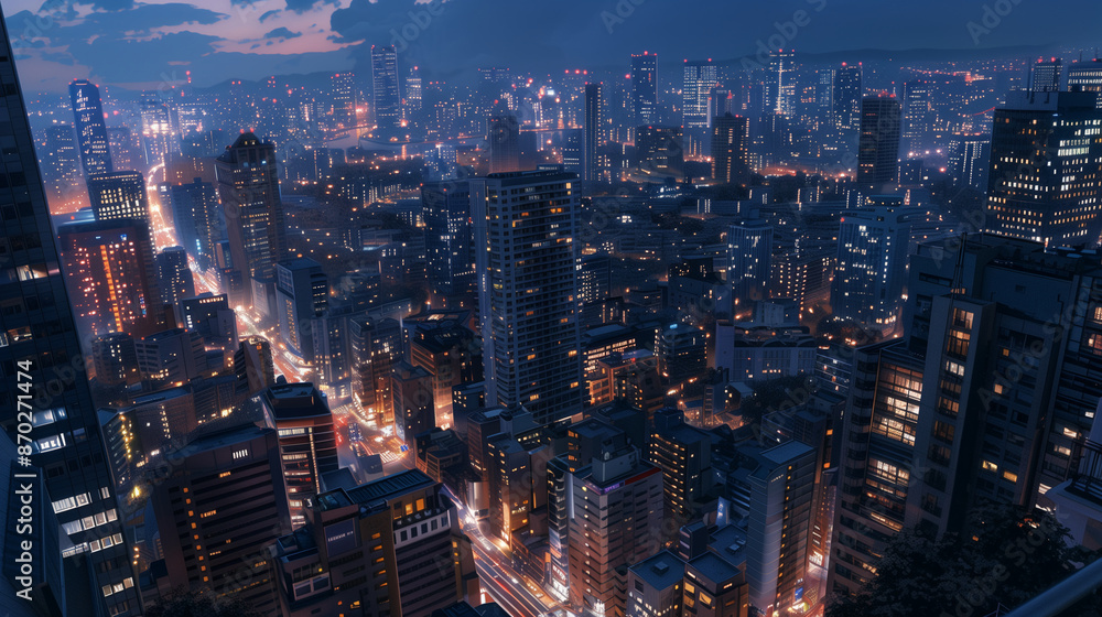 Obraz premium 夜の街並み