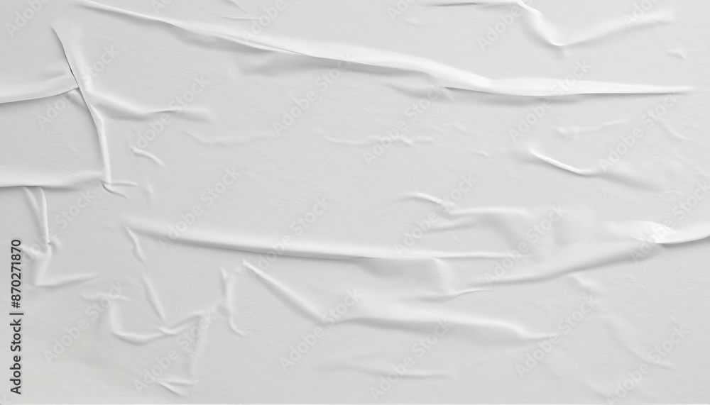 Obraz premium White blank crumpled and creased paper poster texture background , generated by AI