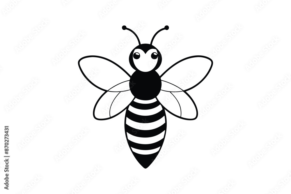 Bee line art silhouette Vector Bee line art silhouette Vector