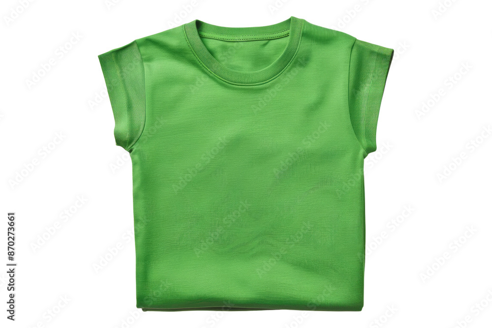 Green folded t shirt isolated on transparent background Green folded t shirt isolated on transparent background