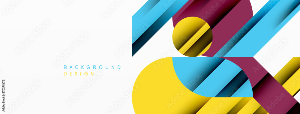 Geometric diagonal line and circle shape, wide abstract background Geometric diagonal line and circle shape, wide abstract background