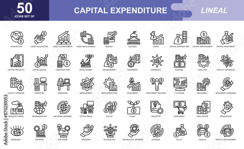 Capital Expenditure icon set
