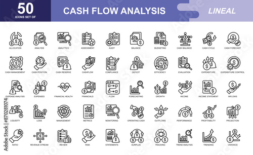 Cash Flow Analysis icon set