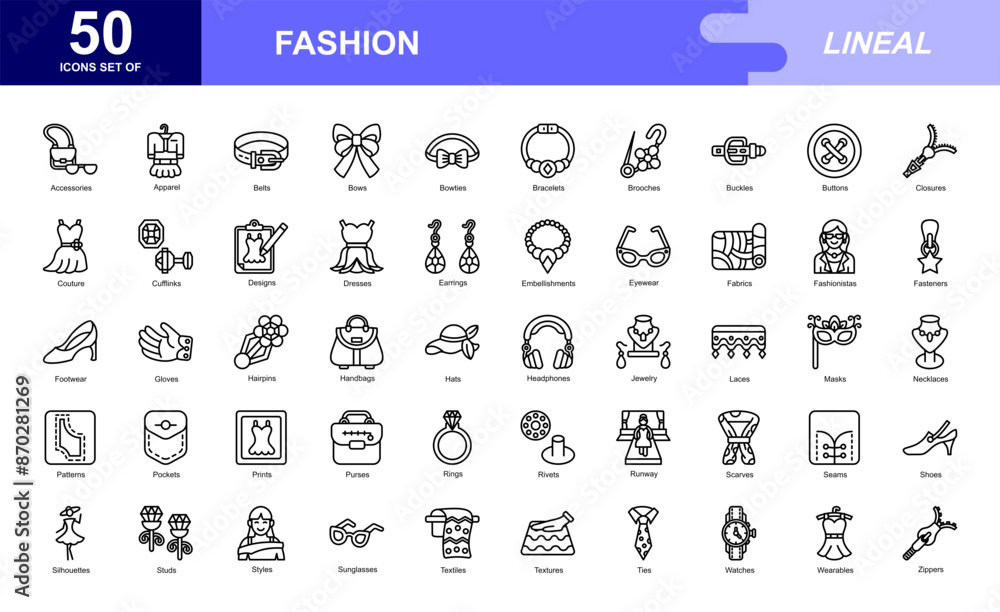 Fashion icon set Fashion icon set