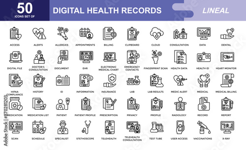 Digital Health icon set