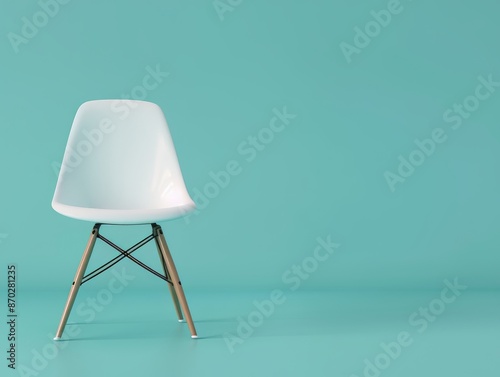 White chair, isolated on a plain background.