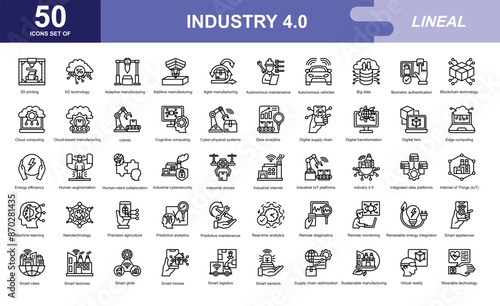 Industry 4.0 icon set
