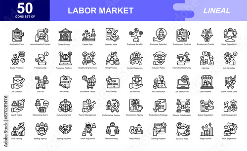 Labor Market icon set