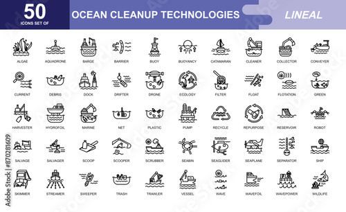 Ocean Cleanup icon set