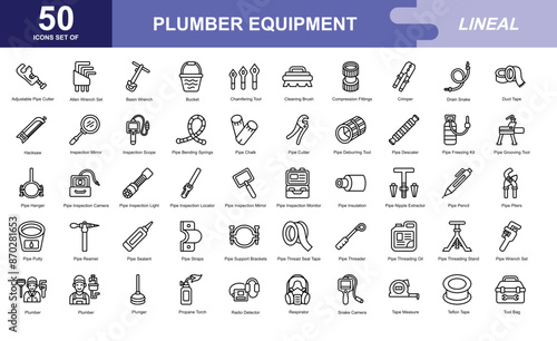 Plumber Equipment icon set