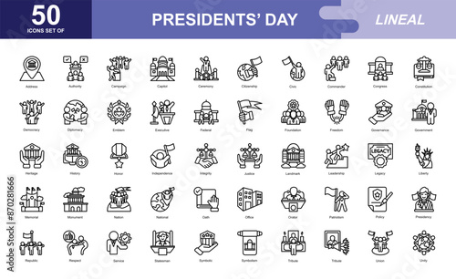 Presidents' Day icon set