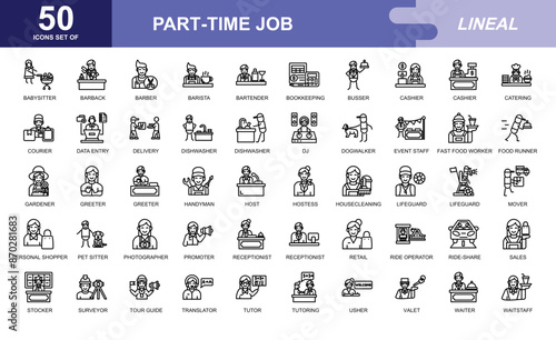 part-time job icon set