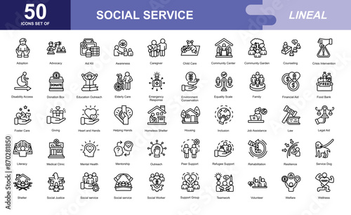 Social Service icon set