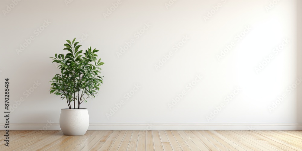 Minimalist Interior Design with a Plant in a Pot Minimalist Interior Design with a Plant in a Pot