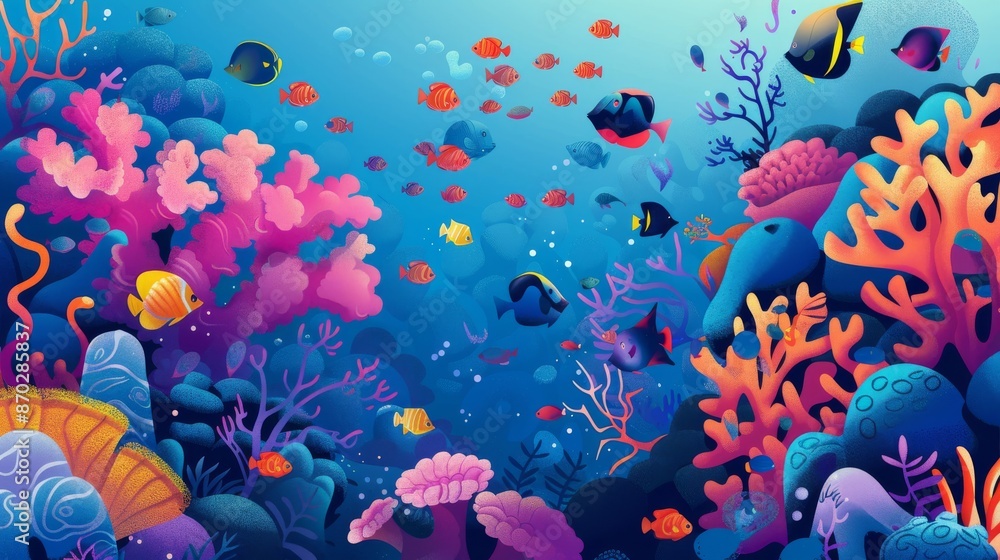 Colorful Underwater Reef with Fish Colorful Underwater Reef with Fish