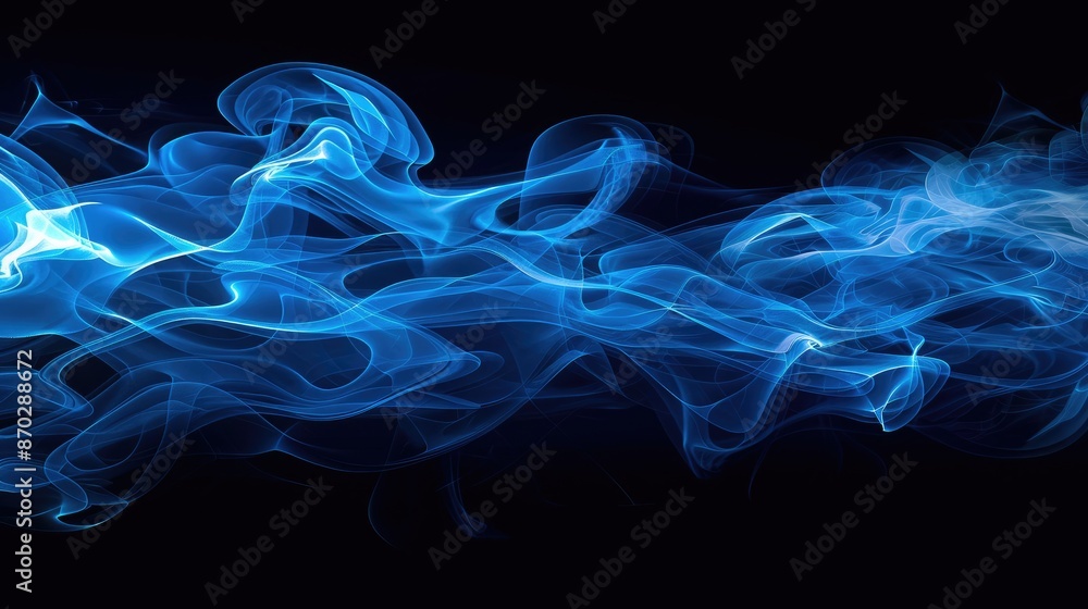 Abstract blue and white smoke with white frame in middle on black background , Ai generated for Ads Abstract blue and white smoke with white frame in middle on black background , Ai generated for Ads