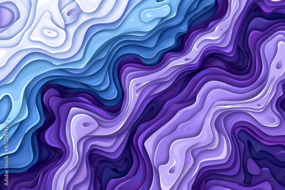 Abstract Purple and Blue Fluid Art with Swirling Patterns Digital Illustration Abstract Purple and Blue Fluid Art with Swirling Patterns Digital Illustration