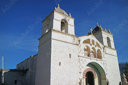 Church of Santa Ana de Maca in a Townlet near Colca Canyon, Maca District, Peru, South America photo