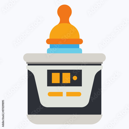 Bottle warmer for breastmilk vector cartoon illustration isolated on a white background.