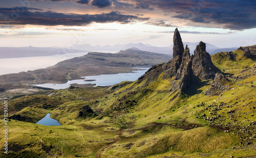 Sunrise at the old man of storr on the isle of skye, Scotland - UK