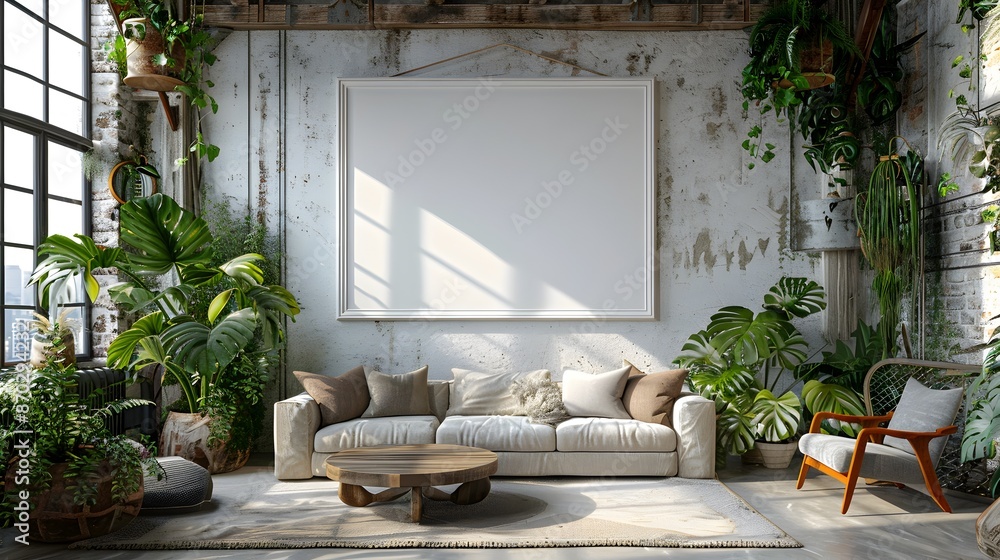 Hanging White 3D Framed Background in Bright Airy Minimalist Loft Space with Exposed Beams Large Windows and Natural Sunlight Contemporary Industrial Chic Decor Hanging White 3D Framed Background in Bright Airy Minimalist Loft Space with Exposed Beams Large Windows and Natural Sunlight Contemporary Industrial Chic Decor