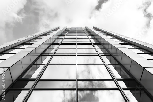 Wallpaper Mural modern business building, black and white, monochrome architecture geometry. ai generative Torontodigital.ca