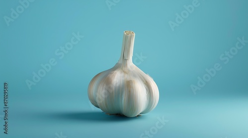Garlic isolated on a blue background