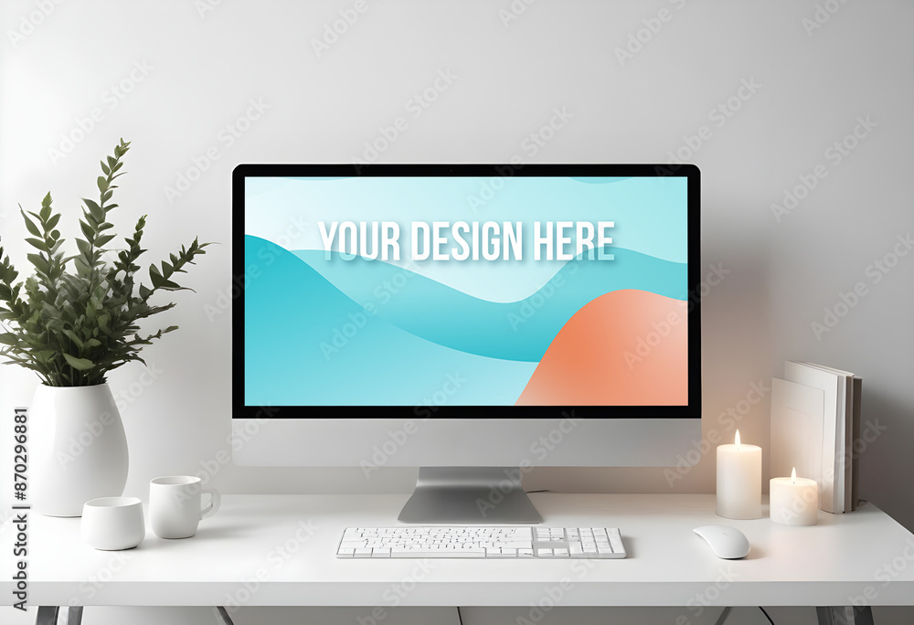 Desktop computer mockup Desktop computer mockup