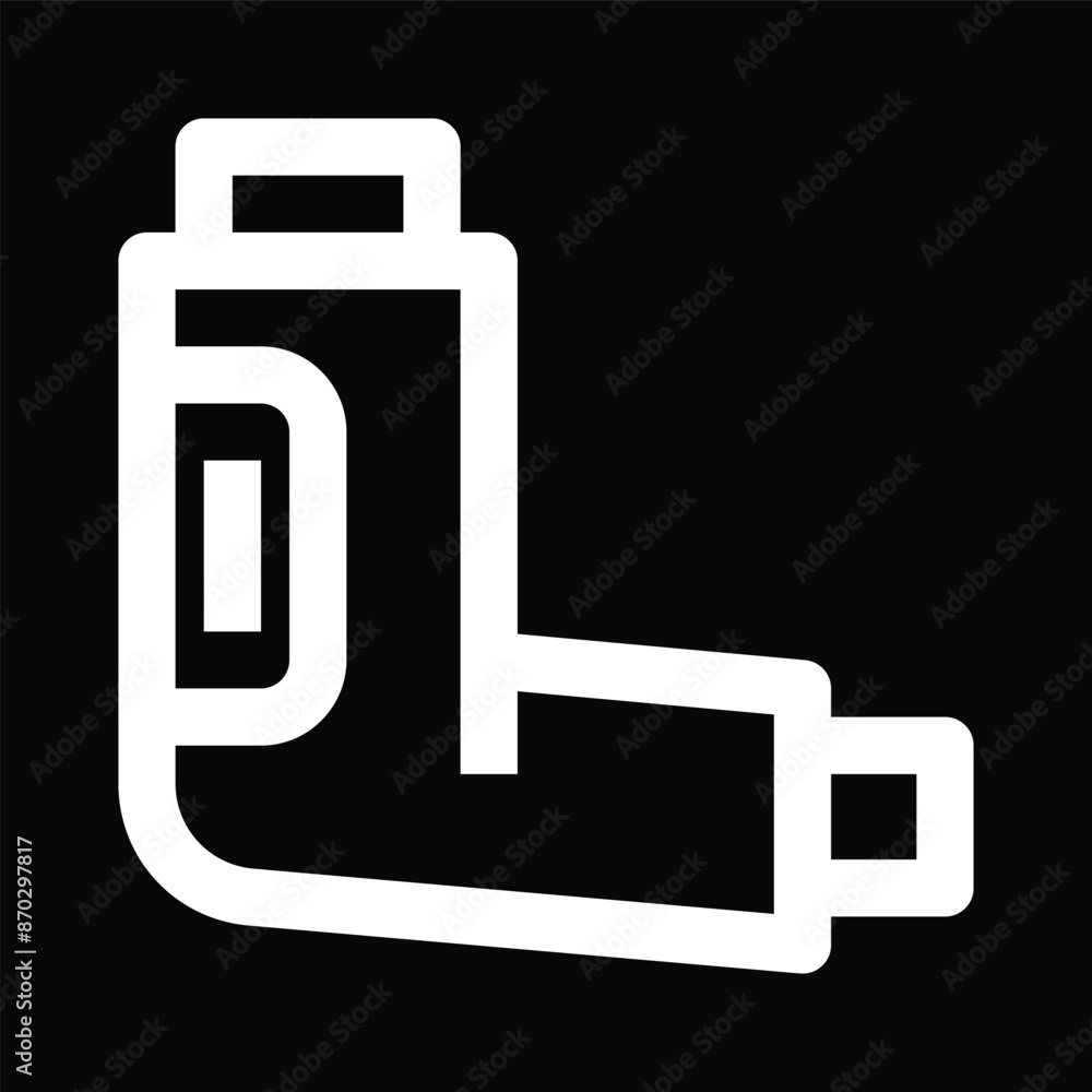 White Thermometer Icon on Black Background White Thermometer Icon on Black Background