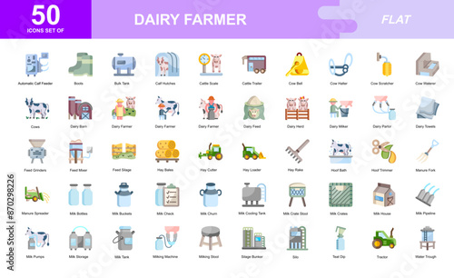 Dairy Farmer icon set