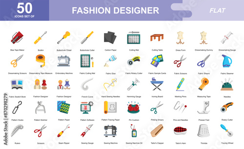 Fashion Designer icon set
