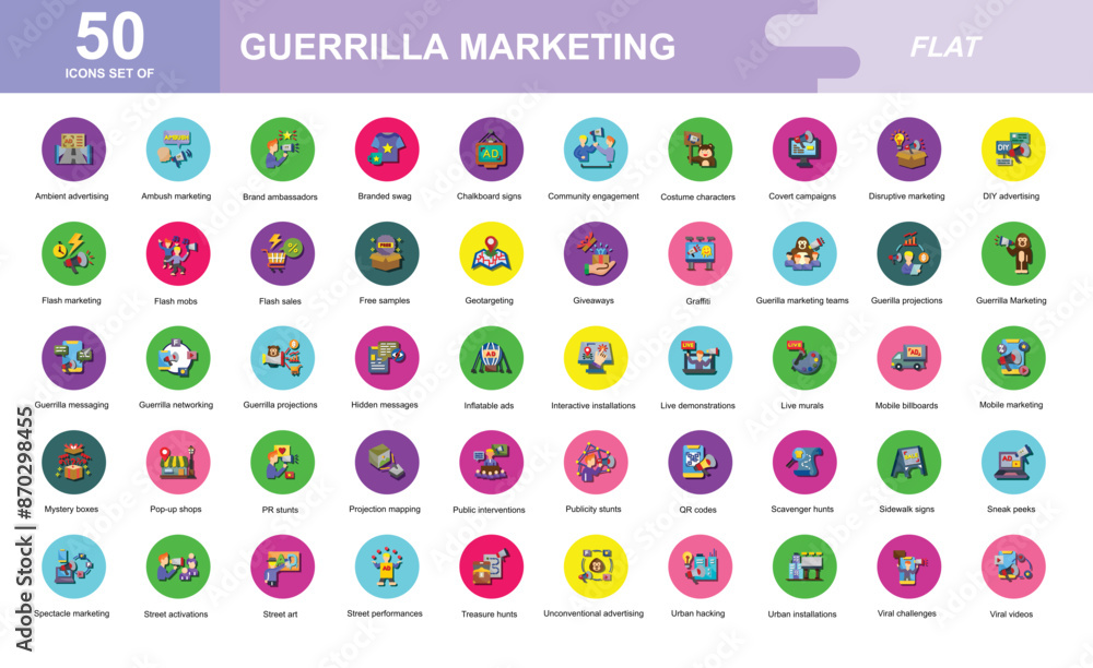 Guerrilla Marketing icon set Guerrilla Marketing icon set