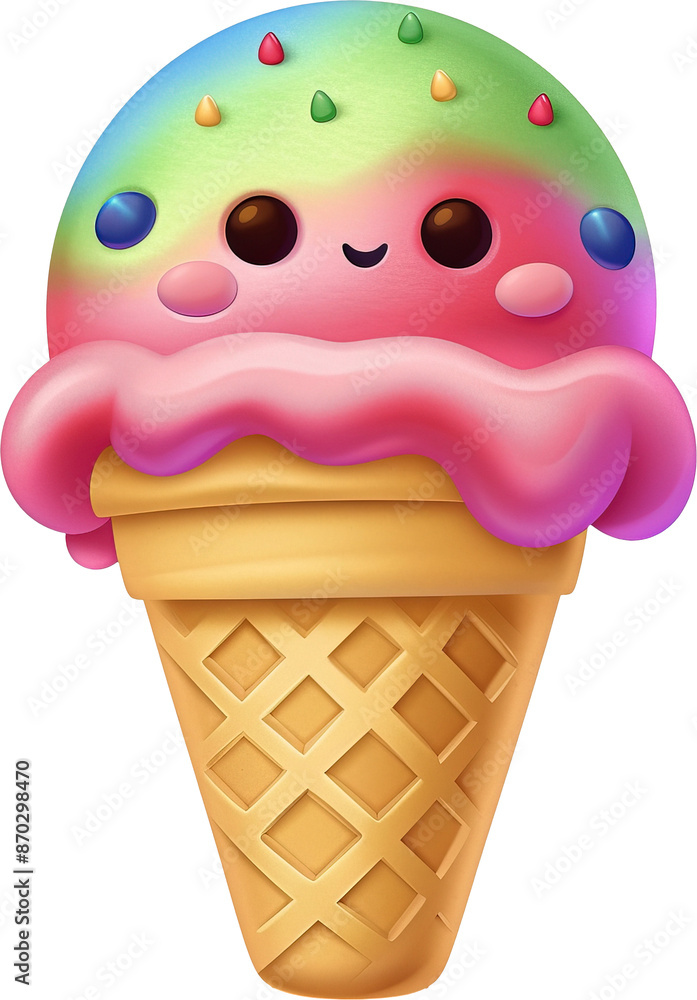 Ice cream cone isolated on transparent background. PNG Ice cream cone isolated on transparent background. PNG