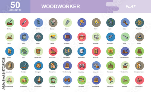 Woodworker icon set