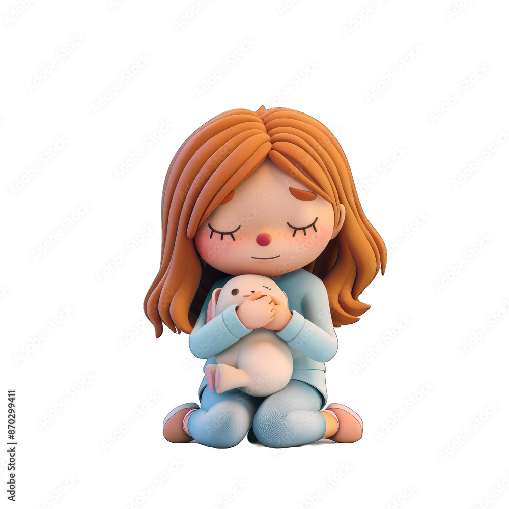 girl with toy isolated on a White Background girl with toy isolated on a White Background