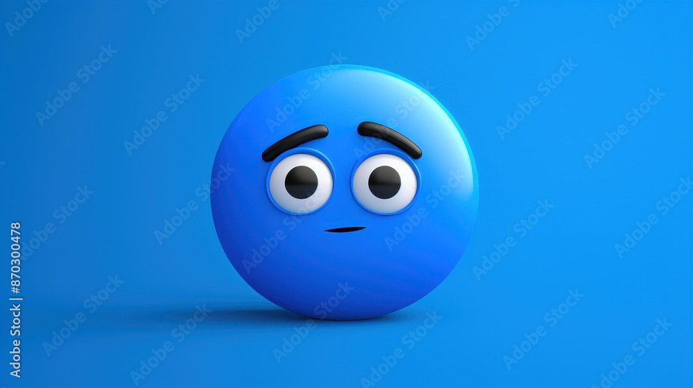 Unique blue thought bubble emoji icon created by generative AI simple and stylish design. Unique blue thought bubble emoji icon created by generative AI simple and stylish design.