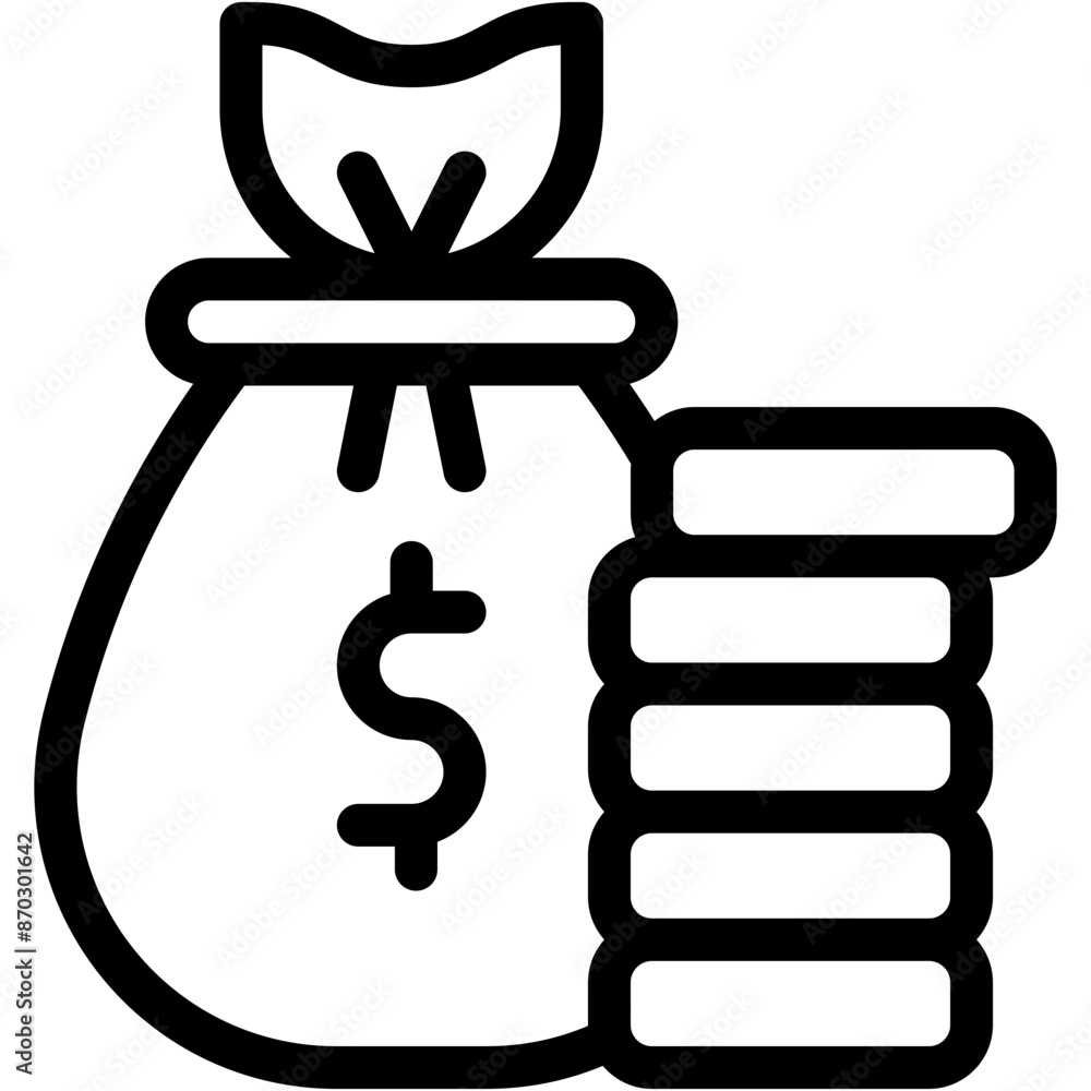 Vector Icon Money Bag, Money, Dollar, Coin, Currency, Bank Vector Icon Money Bag, Money, Dollar, Coin, Currency, Bank